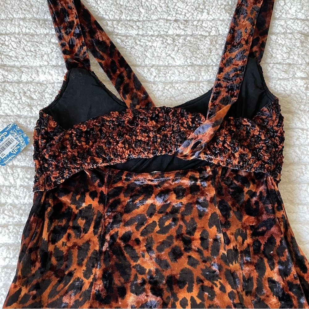 Free People Mini Dress in Brown and Black Leopard Print - Picture 4 of 10